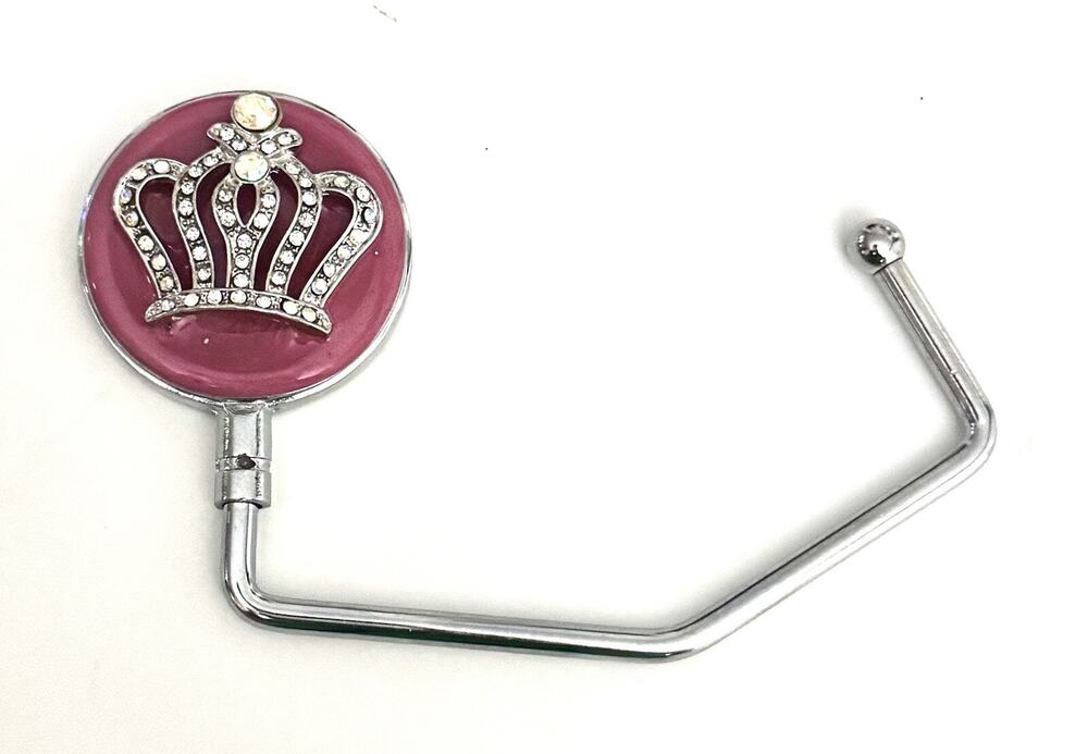 SPRING STREET PINK CRYSTAL CROWN HANDBAG HOLDER PURSE HOOK BAG HANGER BRAND NEW